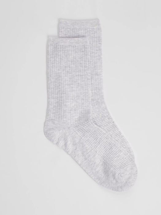 Cotton Waffle Crew Sock