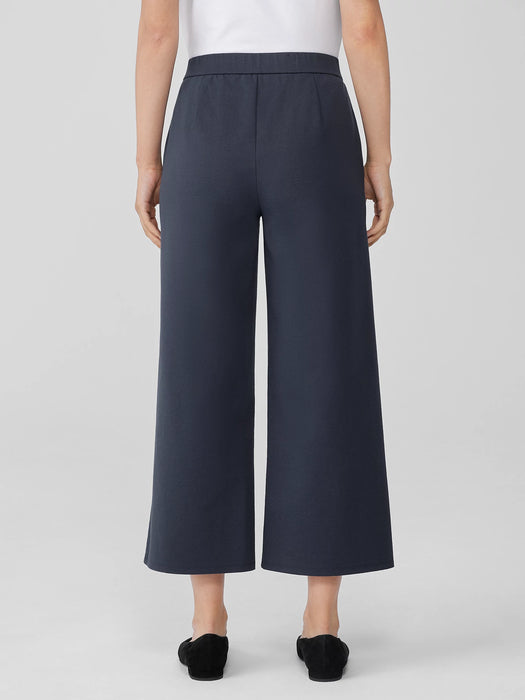Cotton Blend Ponte Wide-Leg Pant