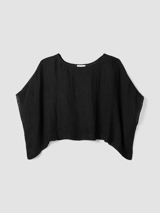 D&eacute;lav&eacute; Organic Linen Gauze Bateau Neck Poncho