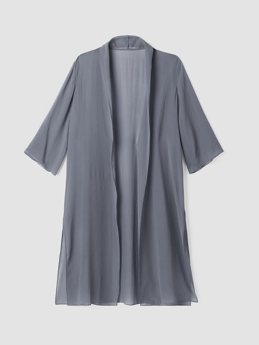 Sheer Silk Georgette High Collar Jacket