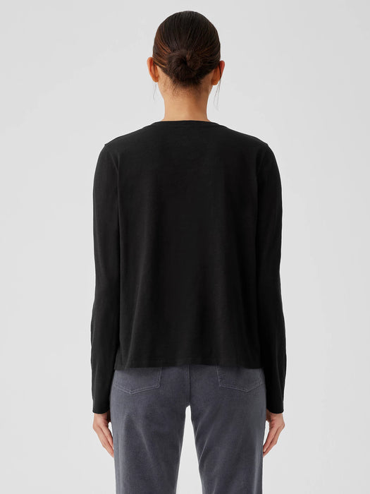 Organic Cotton Slubby Jersey V-Neck Top