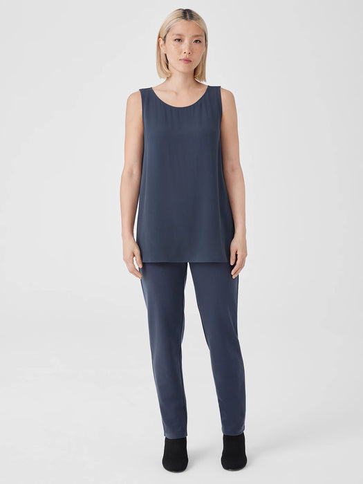 Silk Georgette Crepe&nbsp;Ballet Neck Long Tank