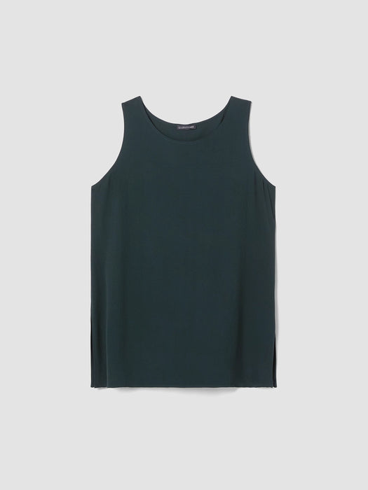 Silk Georgette Crepe&nbsp;Ballet Neck Long Tank