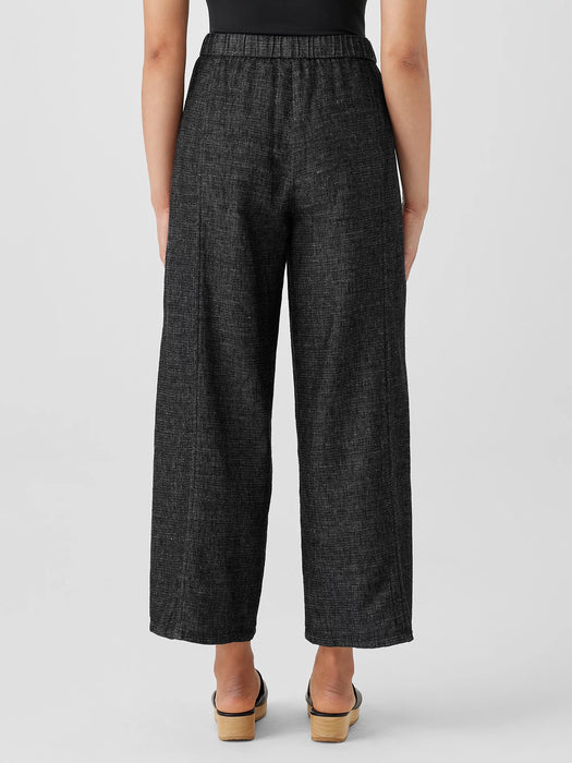 Tweedy Hemp Cotton Wide-Leg Pant