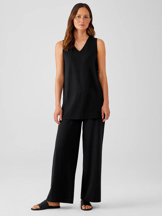 Stretch Jersey Knit V-Neck Tank