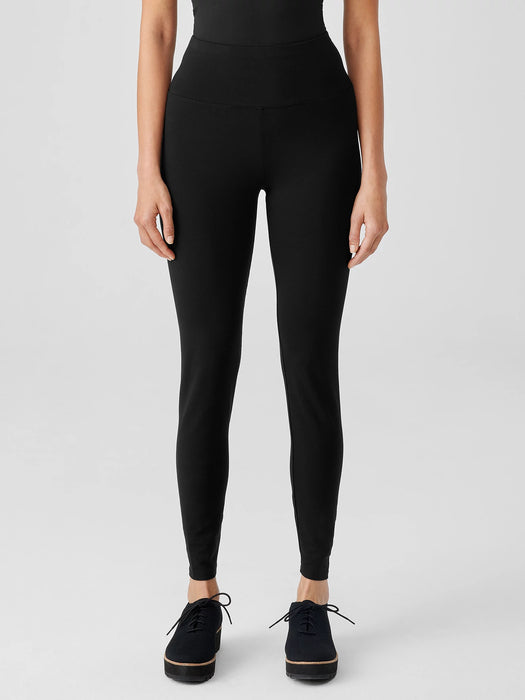 Stretch Jersey Knit High-Waisted Leggings
