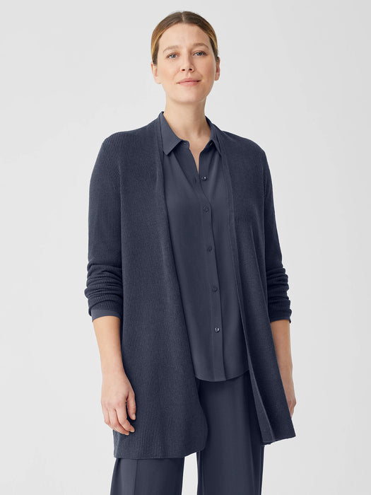 Organic Linen Cotton Airy Tuck Long Cardigan