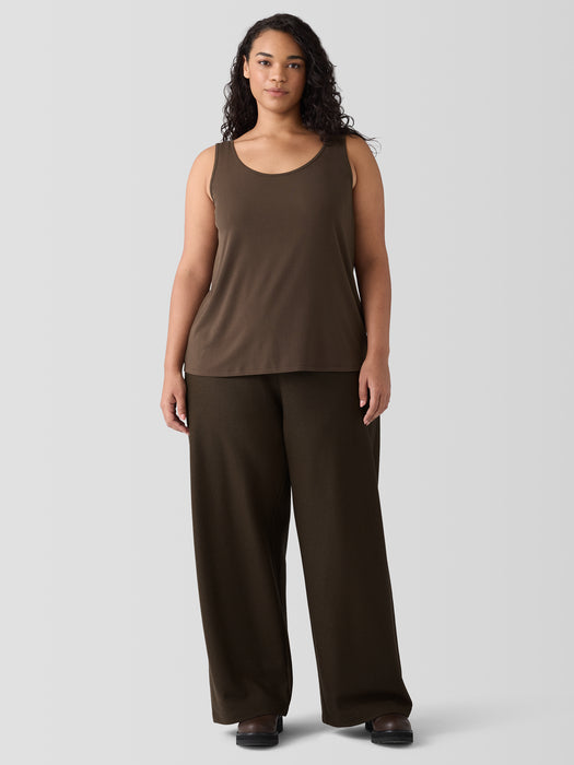 Felted Wool Jersey&nbsp;Wide-Leg Long Pant in Regenerative Wool