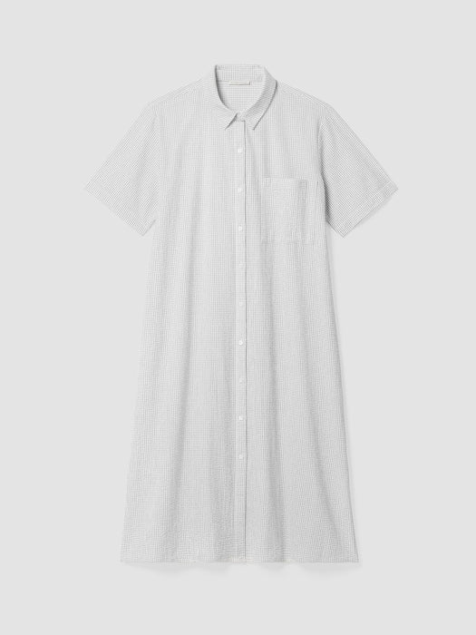 Organic Cotton Ripple&nbsp;Checkered&nbsp;Shirtdress
