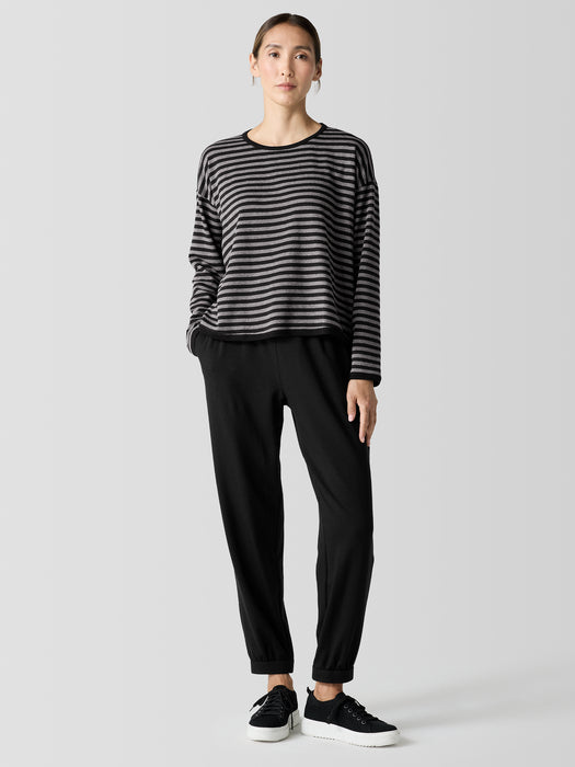 Striped Cozy Brushed Terry Box-Top