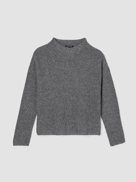 Silk Noil Funnel Neck Top