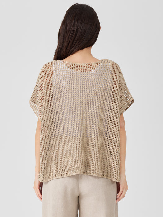 Organic Linen D&eacute;lav&eacute; Bateau Neck Top