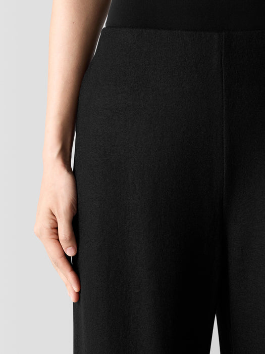 Felted Wool Jersey&nbsp;Wide-Leg Long Pant in Regenerative Wool