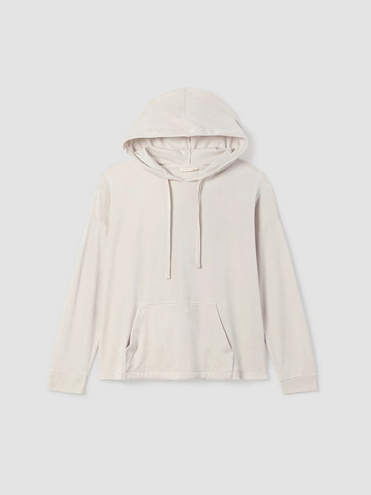 Cozy Velour Knit Hooded Top