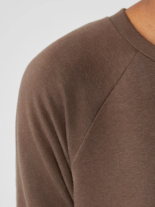 Cozy Brushed Terry Hug Raglan-Sleeve Top