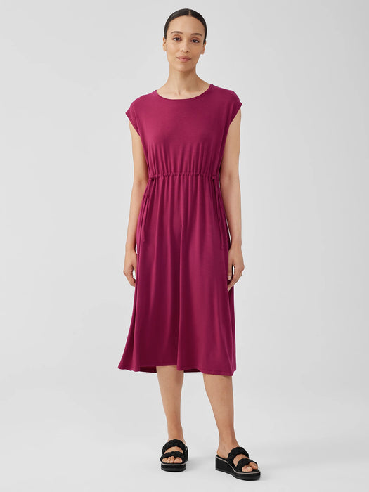 Fine Jersey Jewel Neck Dress