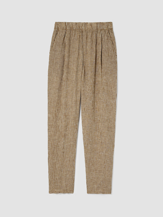 Puckered Organic Linen Tapered Pant