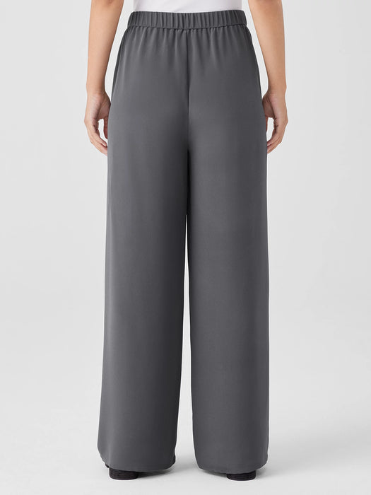 Silk Double Crepe Wide-Leg Pant