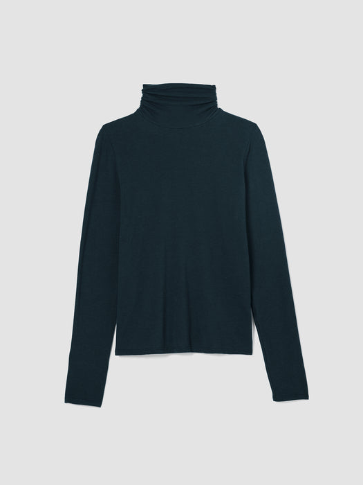 Sheer Knit Turtleneck Top