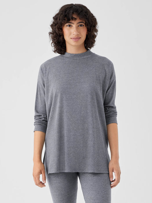 Cozy Stretch Rib Crew Neck Top