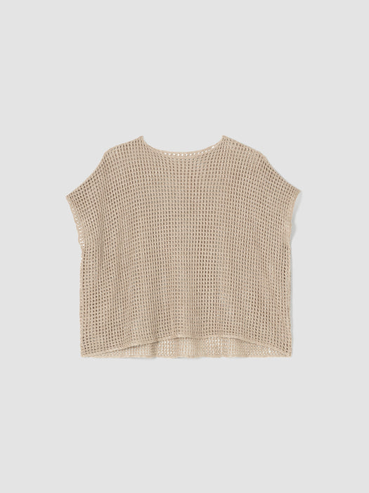 Organic Linen D&eacute;lav&eacute; Bateau Neck Top