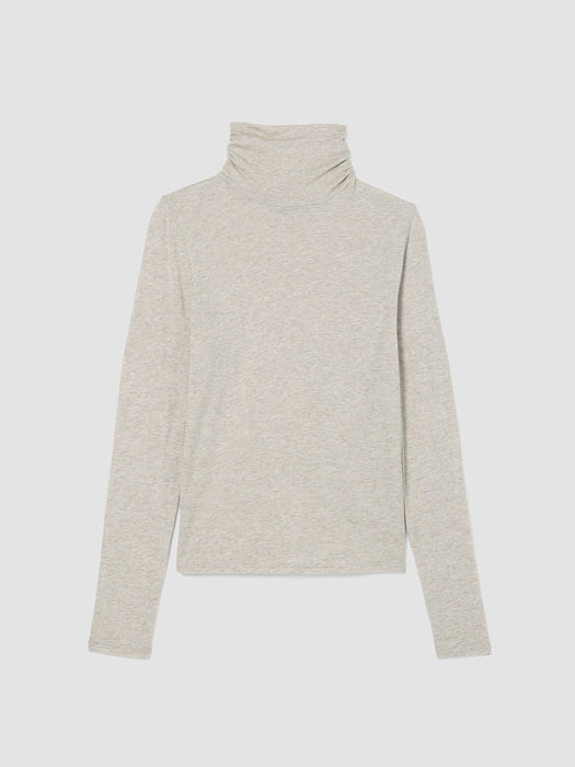 Sheer Knit Turtleneck Top
