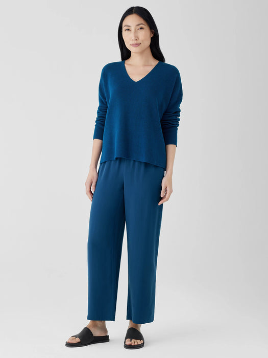 Peruvian Organic Cotton Crepe V-Neck Top