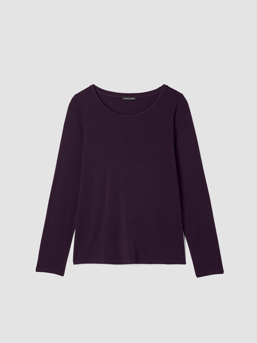 Stretch Silk Jersey Scoop Neck Top