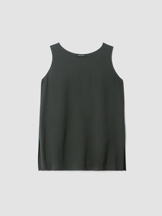 Silk Georgette Crepe&nbsp;Ballet Neck Long Tank