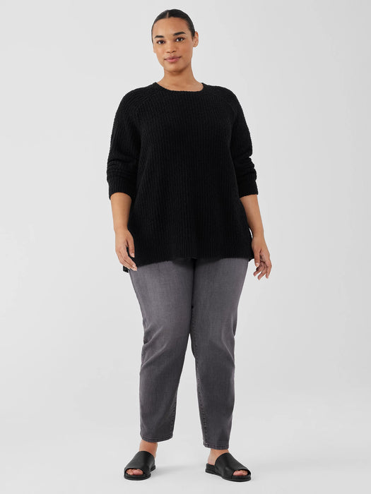 Cotton Fluff Crew Neck Long Top