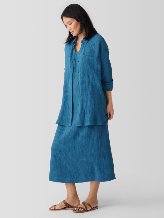 Organic Cotton Lofty Gauze Classic Collar Long Shirt