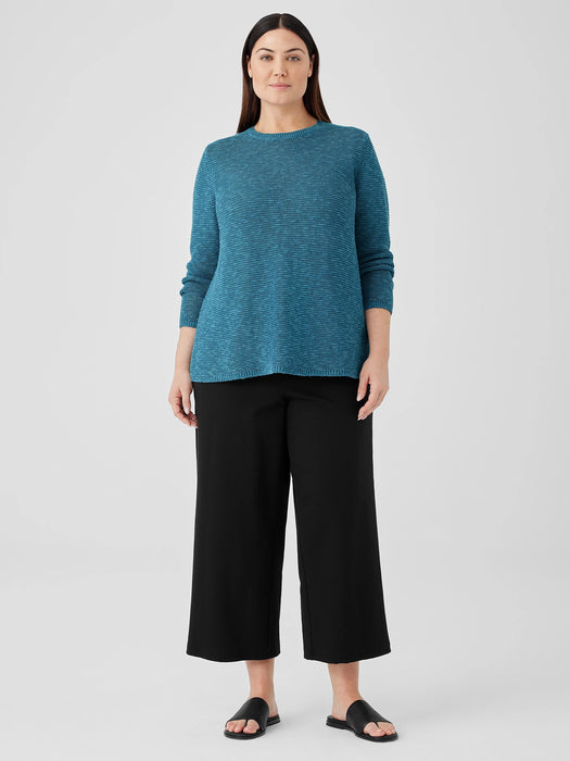 Organic Linen Cotton Slub Crew Neck Top
