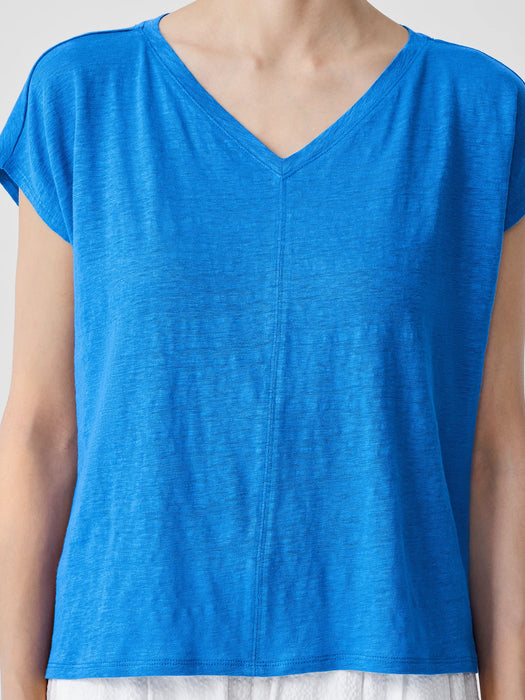 Organic Linen Jersey V-Neck Tee