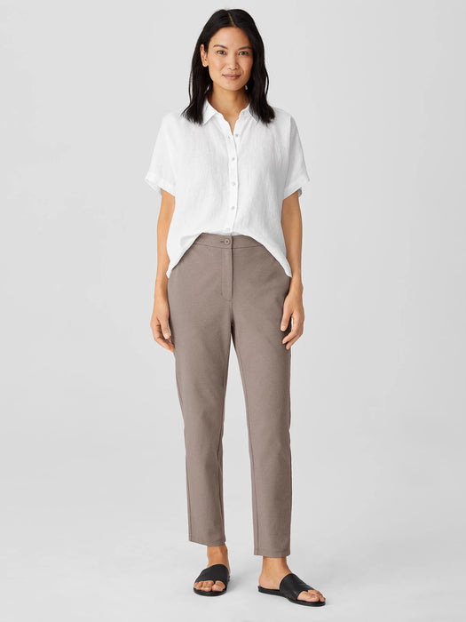 Cotton Blend Ponte High-Waisted Slim Pant