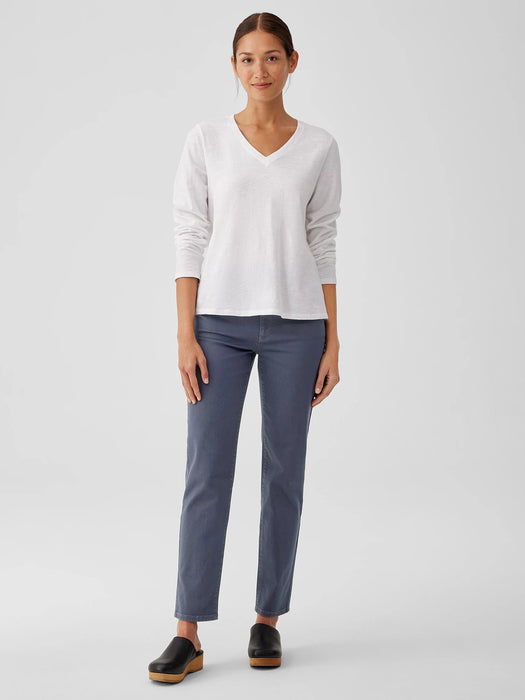Organic Cotton Slub V-Neck Top