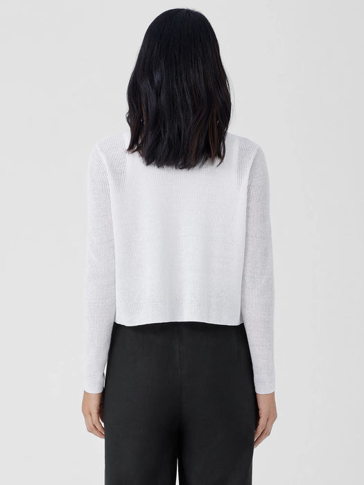 Organic Linen Cotton Airy Tuck Cropped Cardigan