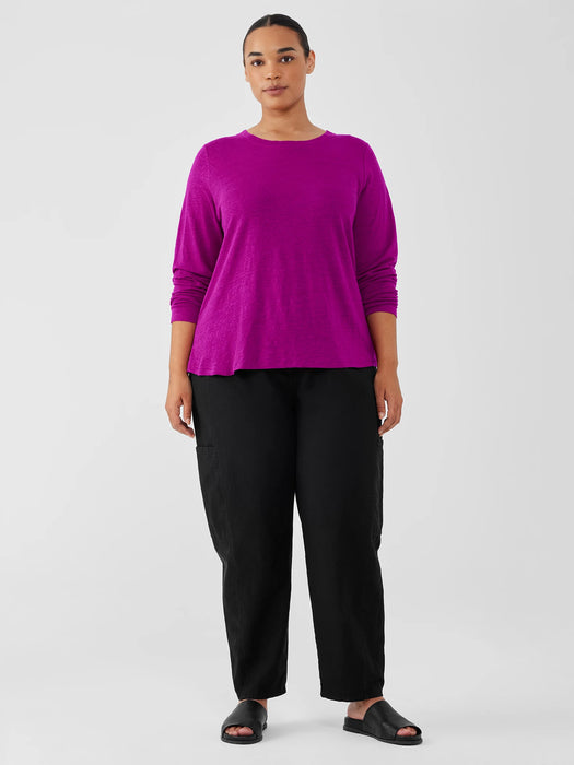 Organic Linen Jersey Crew Neck Top