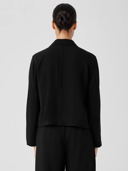 Silk Georgette Crepe Cropped Blazer