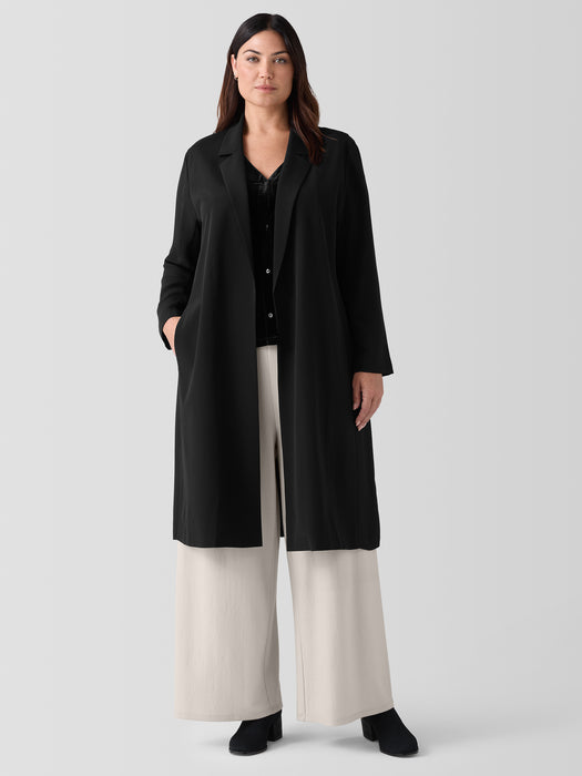 Silk Double Crepe Long Blazer