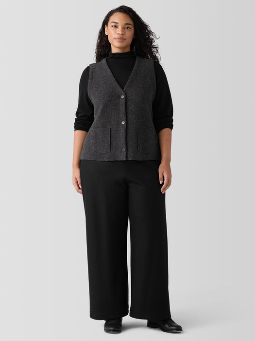 Lightweight Boiled Wool Vest in Regenerative Wool