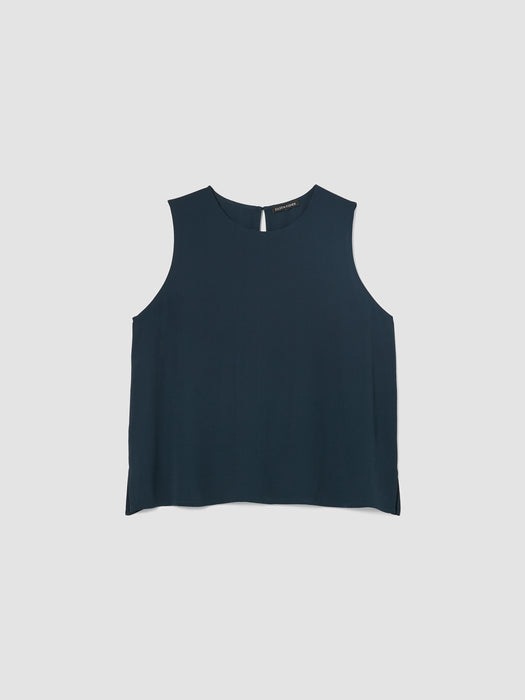 Silk Georgette Crepe Round Neck Tank