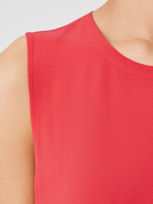 Silk Georgette Crepe Round Neck Dress