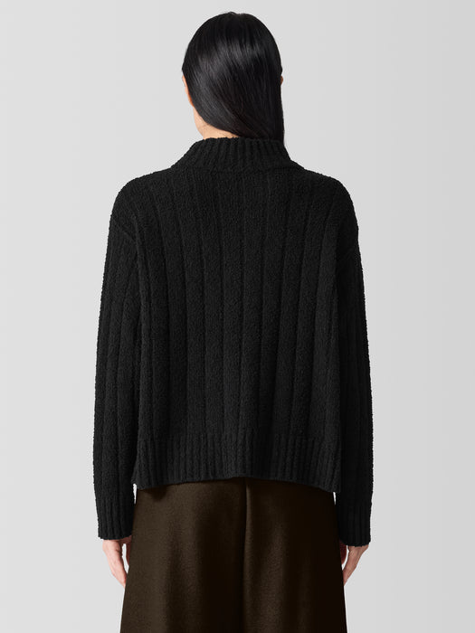 Cotton Fluff Rib Turtleneck Top