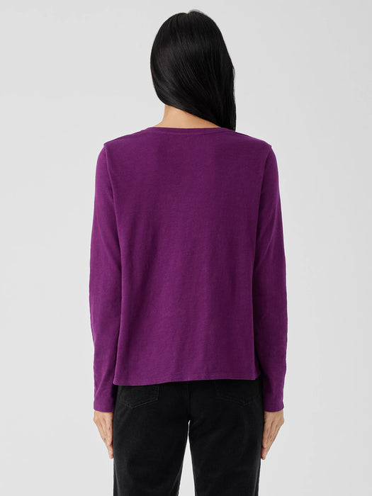 Organic Cotton Slub V-Neck Top