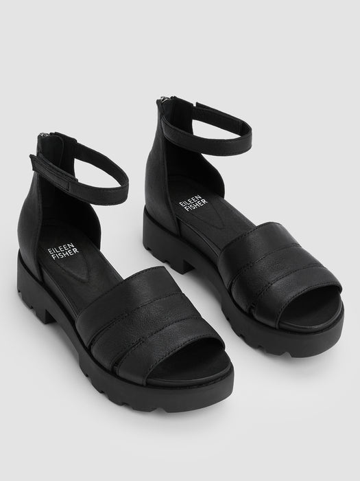 Heir Tumbled Leather Wedge Sandal