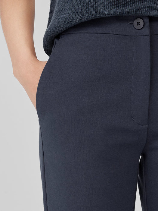Cotton Blend Ponte Slim Pant