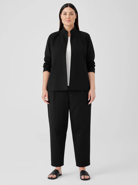 Cotton Blend Ponte Stand Collar Jacket