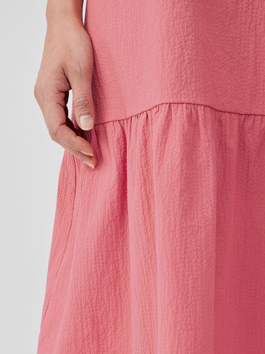Organic Cotton Pucker Tiered Dress