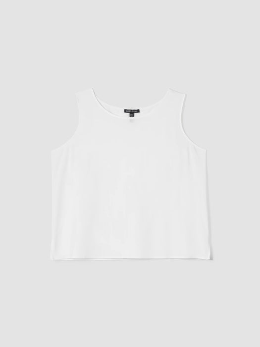 Silk Georgette Crepe Ballet Neck Tank