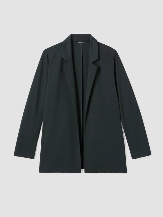 Washable Flex Ponte Notch Collar Long Blazer